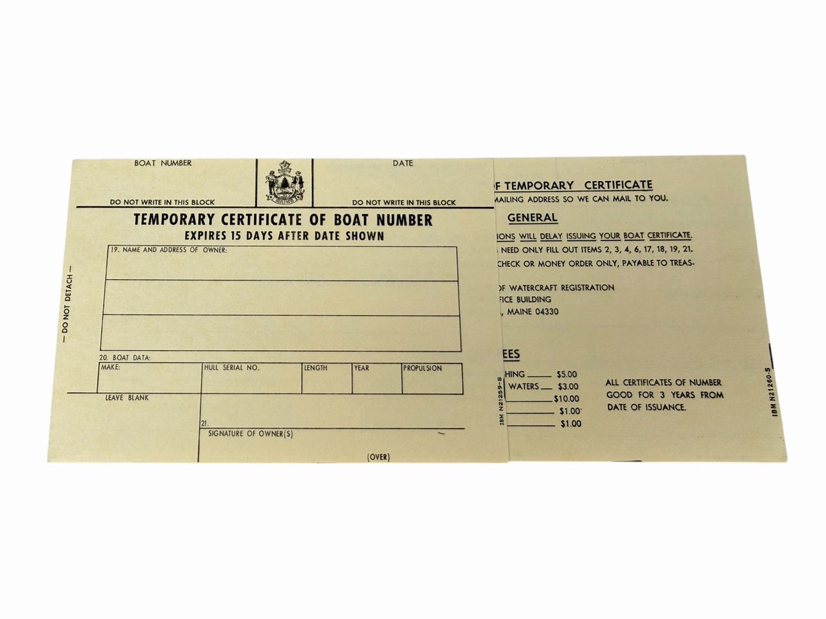 Vintage 1964 Maine Boat Law BOOKLET w/ Certificate Application & Guide Card