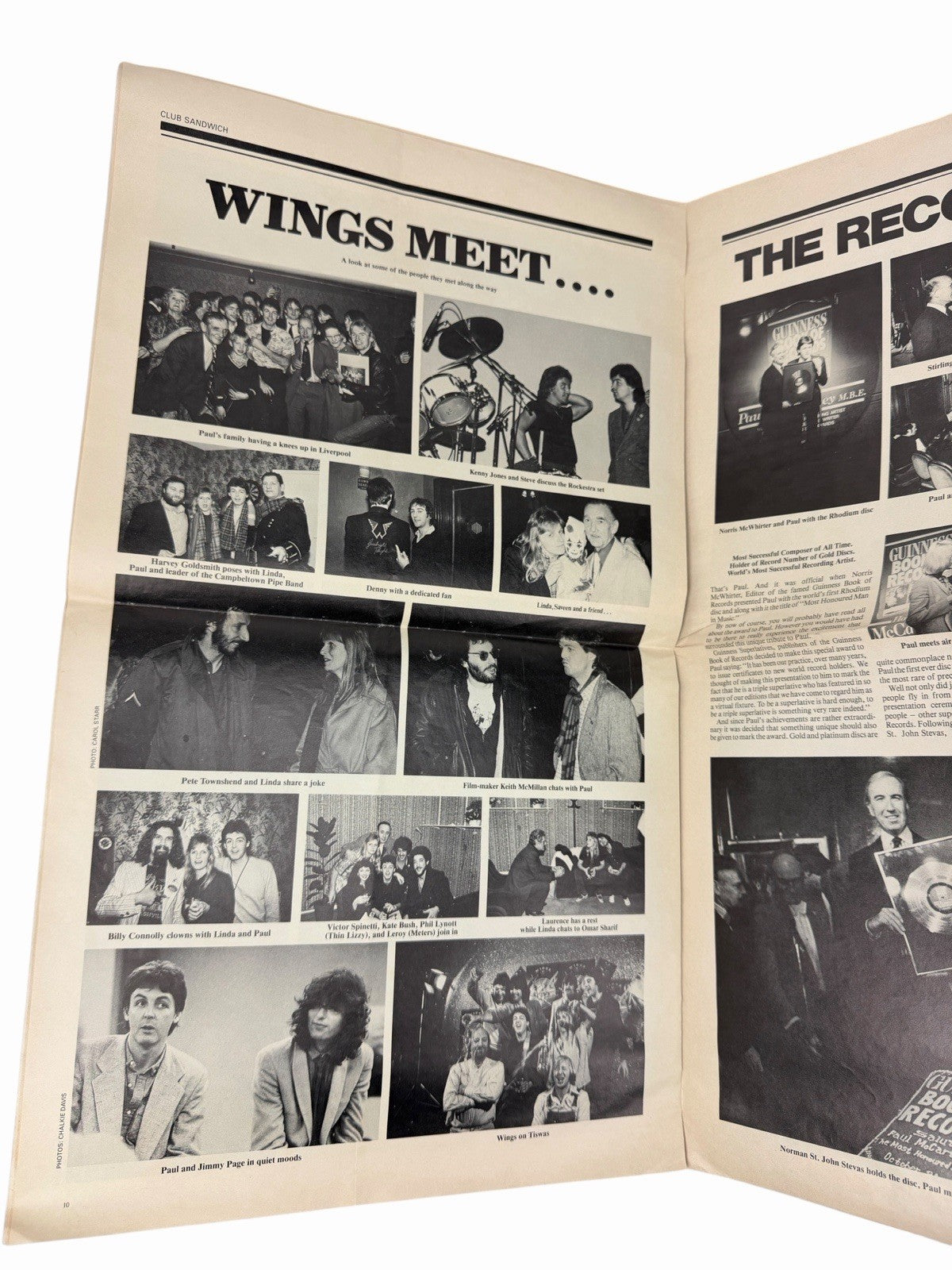 Vintage 1980 CLUB SANDWICH #17 Paul McCartney Wings Fan Club Tour Newspaper
