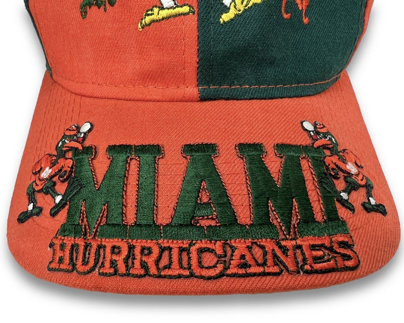 Vintage 90s Miami popular Hurricanes Big Face Logo Snapback