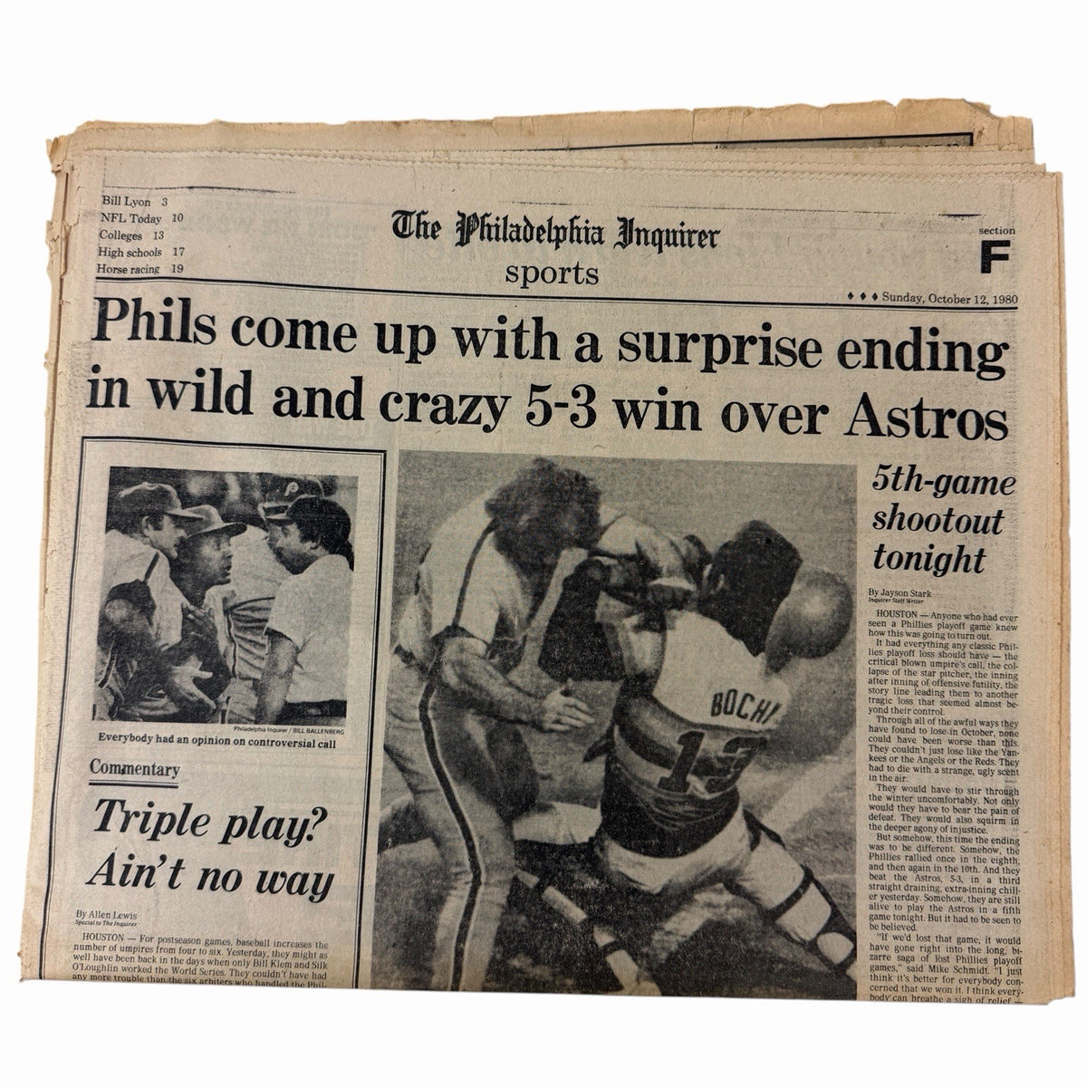 PHILLIES 1980 WORLD SERIES CHAMPIONS Philadelphia Inquirer Newspaper Collection