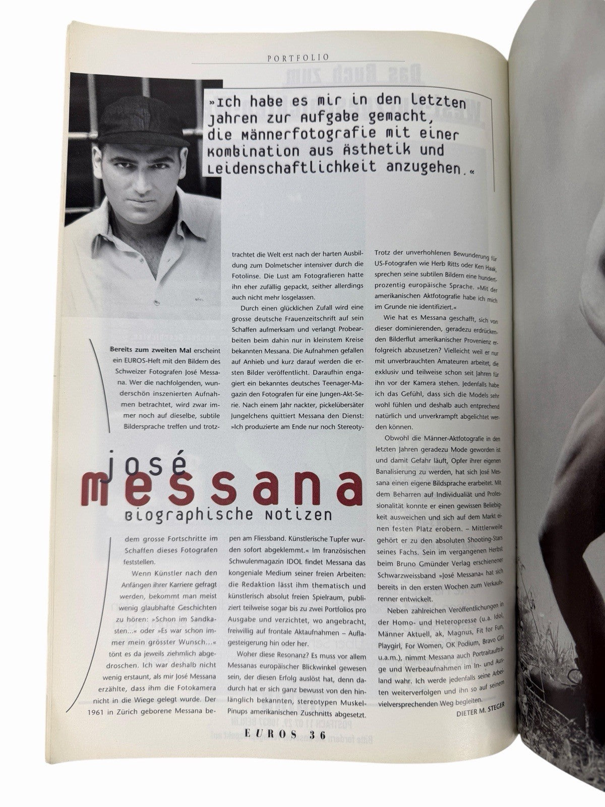 1996 EUROS Magazine #36 JOSE MESSANA Hamish Buchanan Vintage German Gay Interest