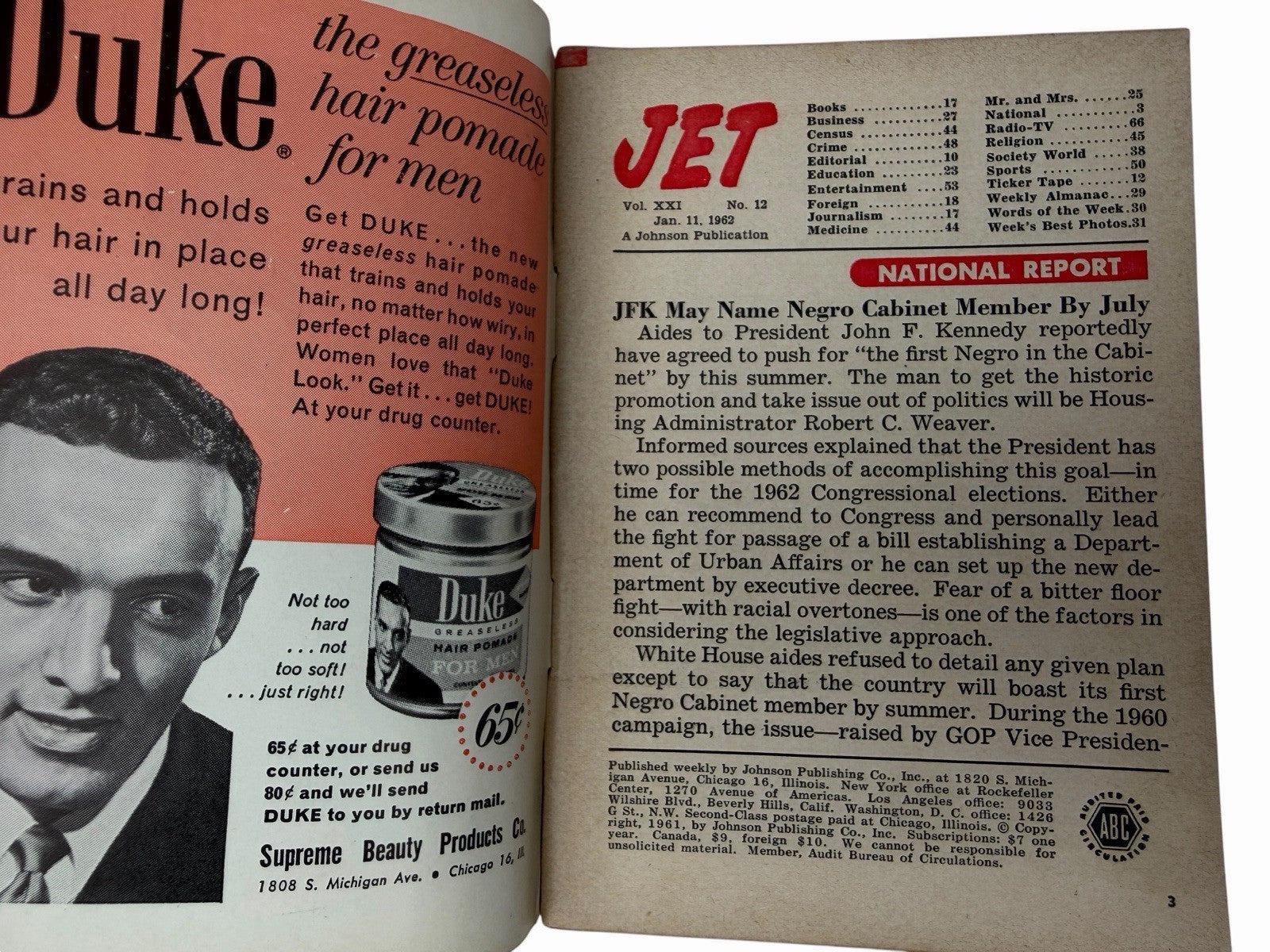 1962 JET Magazine LOT OF 4 Edward Johnson Joyce Bryant Hilda Simms Civil Rights