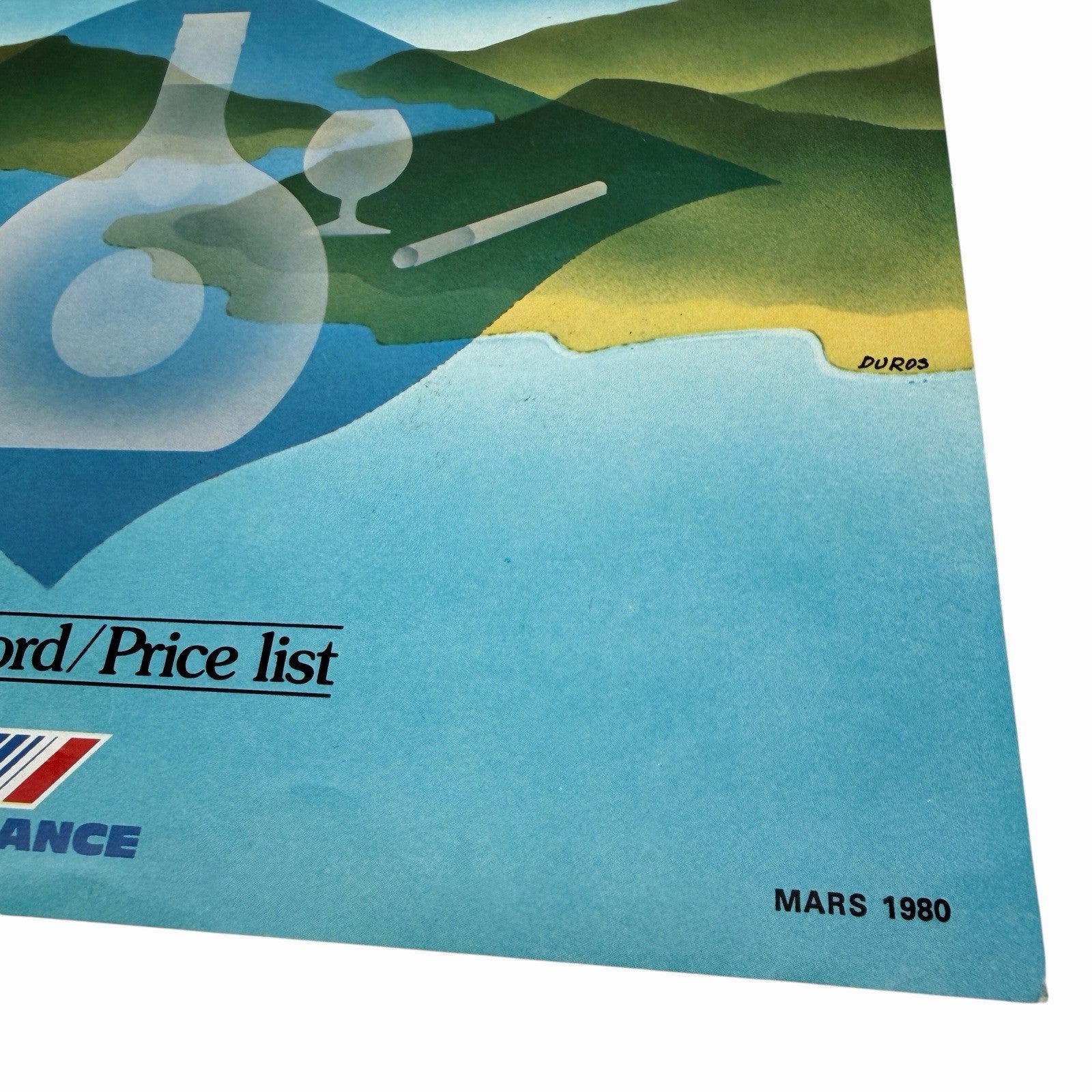 Vintage 1980 AIR FRANCE Caribbean Network Flight PRICE LIST BROCHURE Hermes Dior