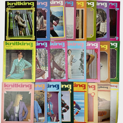 Vintage 1970’s & 1980’s Lot 23 Issues KNITKING MAGAZINE Knitting Patterns Mod
