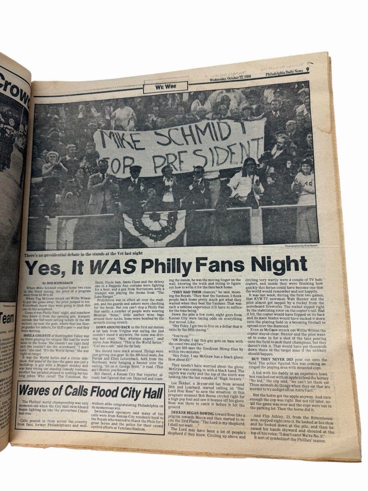 Vintage Oct 22, 1980 PHILLIES World Series WIN Philadelphia Daily News NEWSPAPER