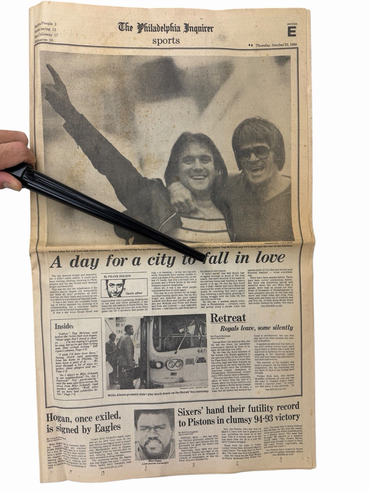 PHILLIES 1980 WORLD SERIES CHAMPIONS Philadelphia Inquirer Newspaper Collection