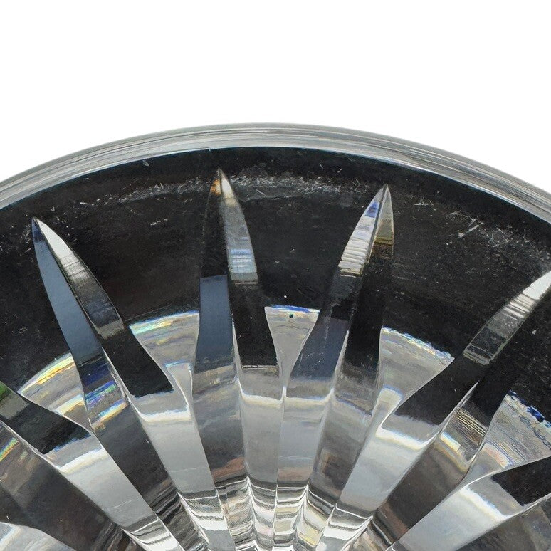Vintage WATERFORD 10” Cut Crystal Fan Footed Flower Vase SIGNED Gothic Mark