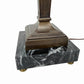 Vintage Hollywood Regency Neoclassical Caryatid Lady Brass Marble Table Lamp 32”