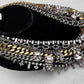 Vintage Y2K JUICY COUTURE Necklace Layered 6-Strand Chain & Crystal Gold Silver