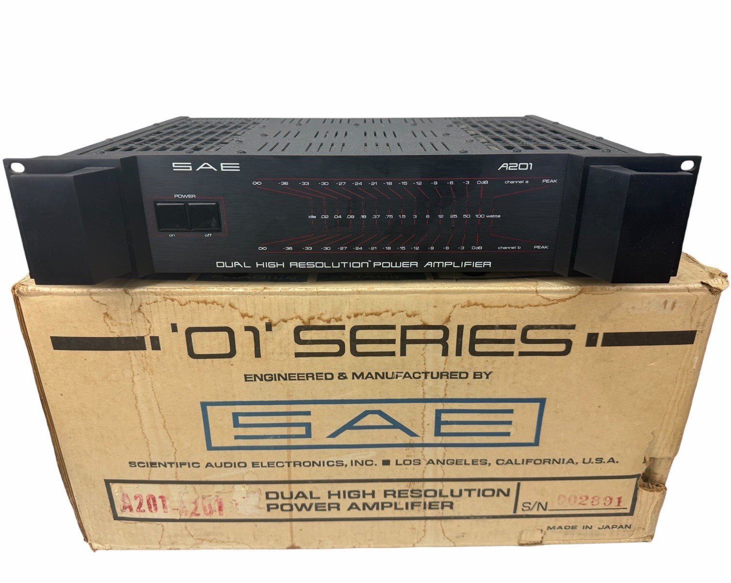 SAE A-201 A201 “01 Series” Dual High Resolution Power Amplifier VINTAGE IN BOX