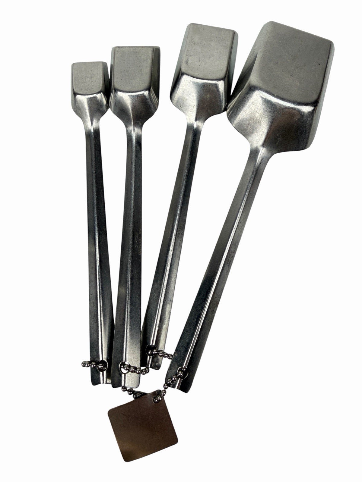 Vintage 1950’s EKCO Flint Stainless Steel Long Handle Shovel Measuring Spoons