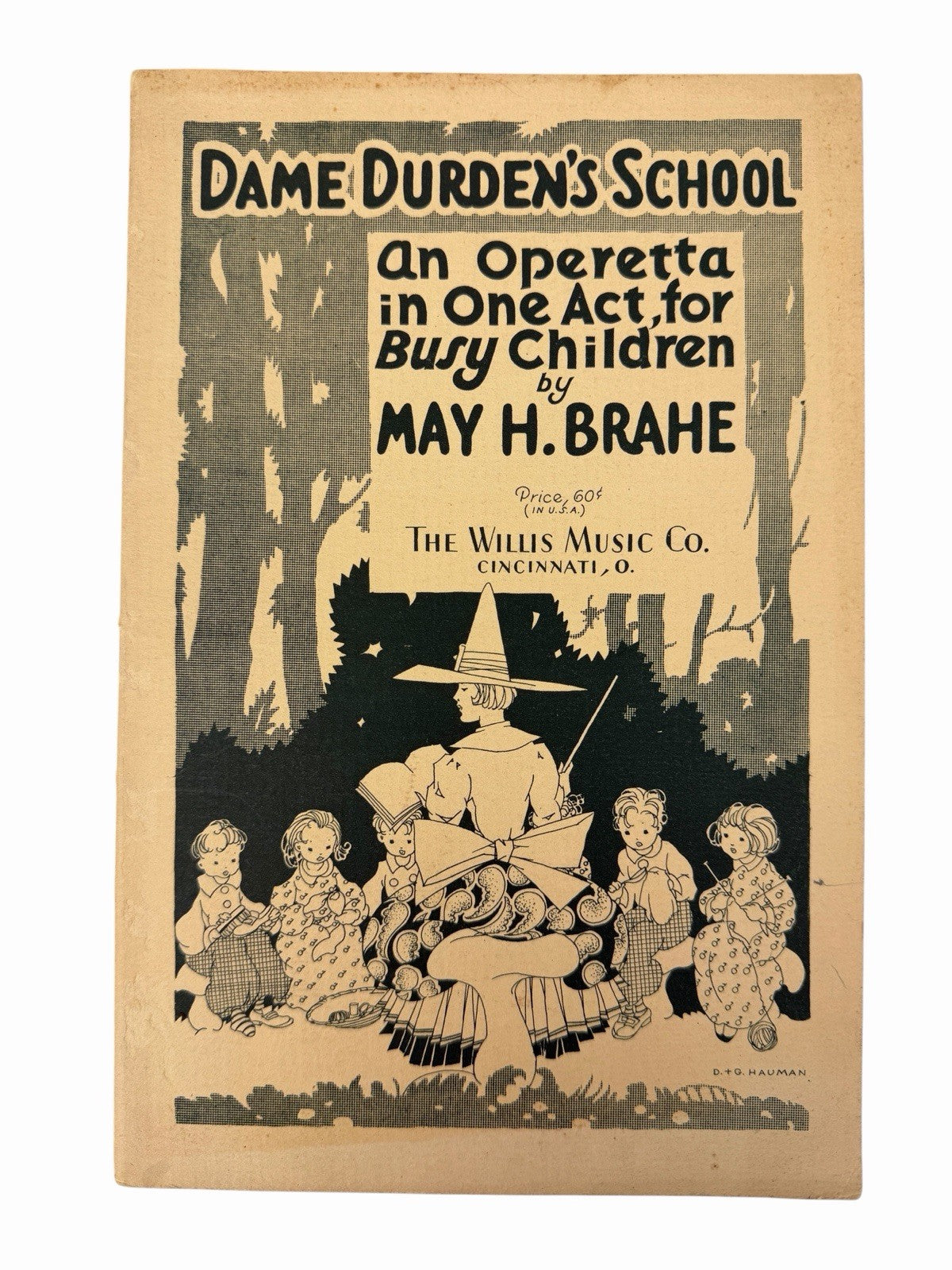 May H Brahe DAME DURDEN’S SCHOOL Sheet Music Operetta WILLIS MUSIC CO D+G Hauman