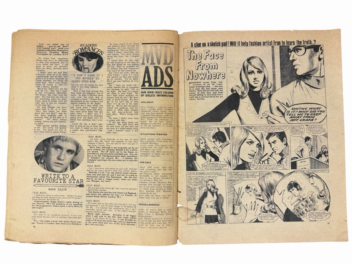 2 Vintage UK 1969 VALENTINE Magazine Issues TEEN GIRL Romance Comics