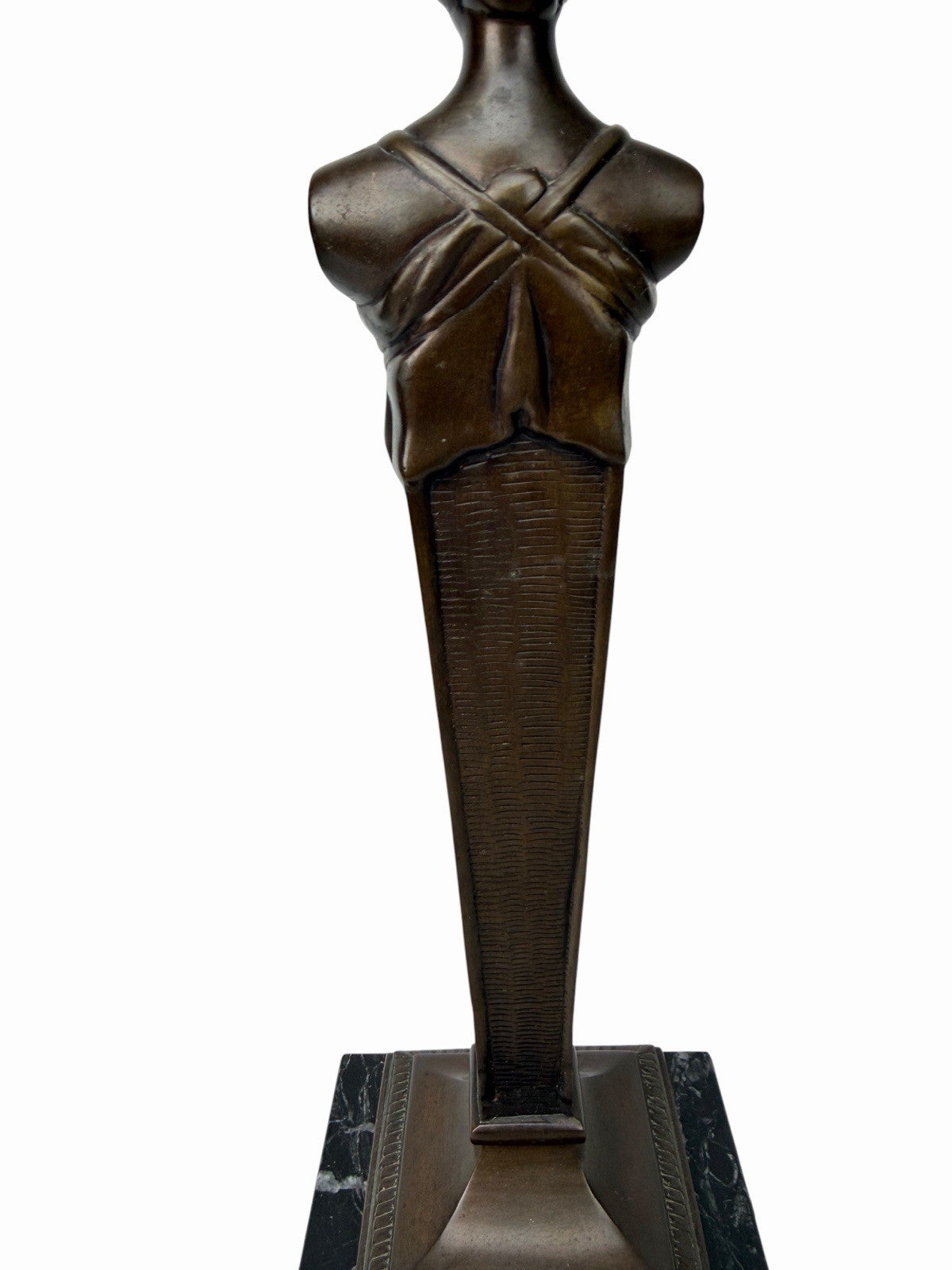 Vintage Hollywood Regency Neoclassical Caryatid Lady Brass Marble Table Lamp 32”