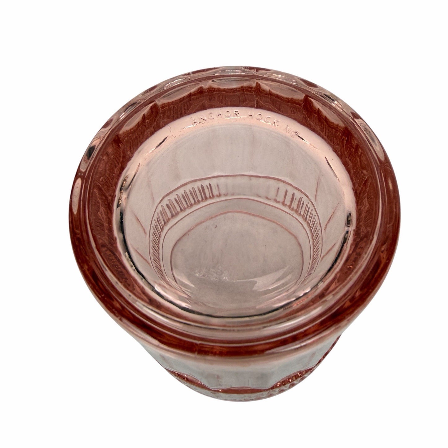 5 Vintage ANCHOR HOCKING Double Old Fashioned Glasses Annapolis Rosewater Pink