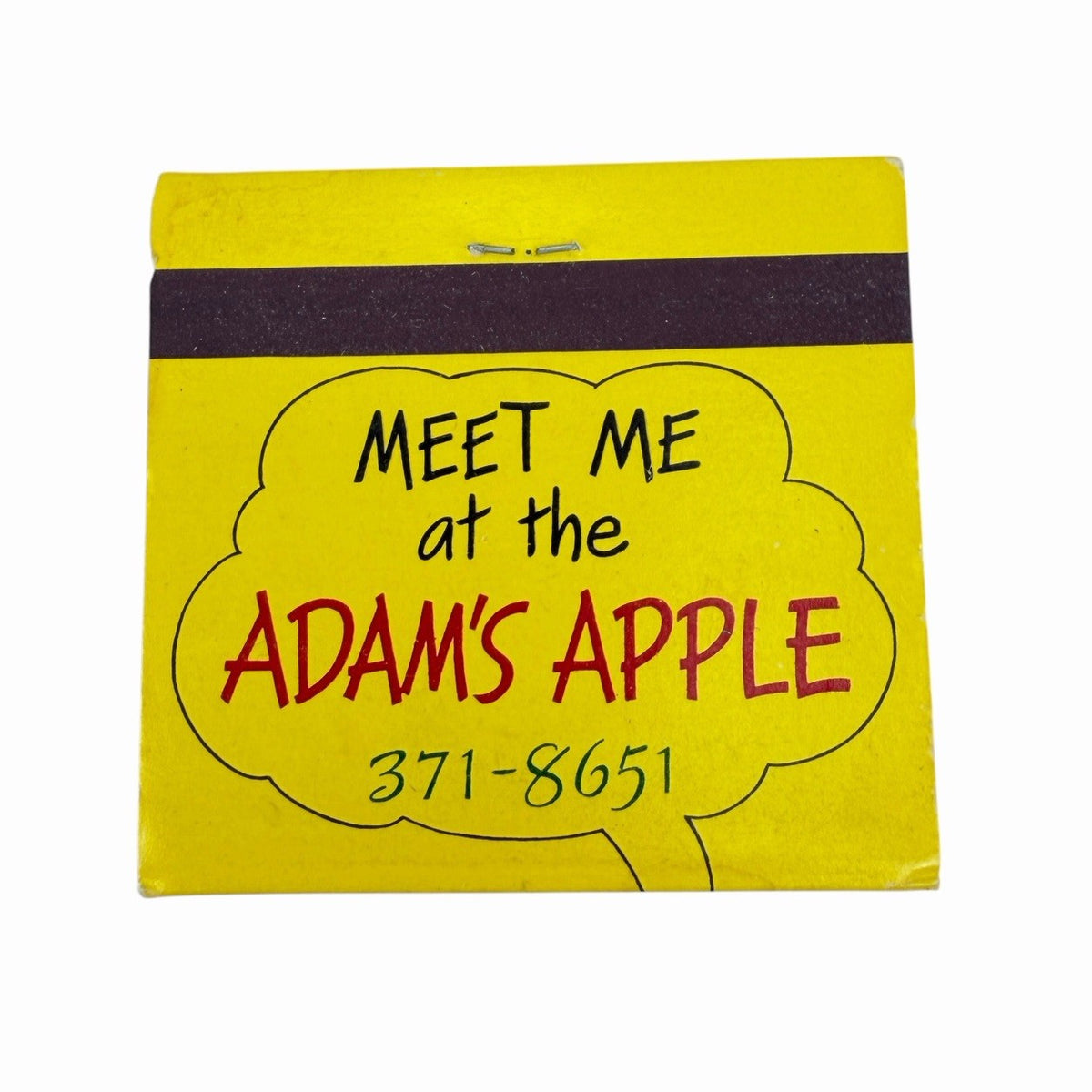ADAM’S APPLE Vintage Full Matchbook New York City Club 1117 First Ave 61 St NYC