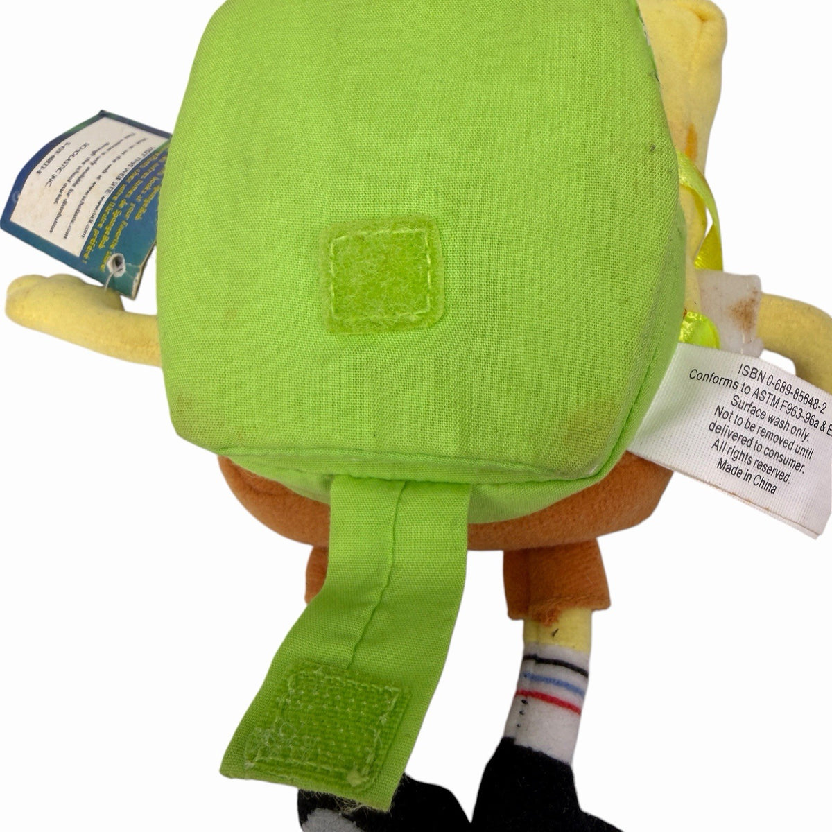 SpongeBob SquarePants BACKPACK BOOK Plush Doll w/Tags 6" Tall Vintage 2003
