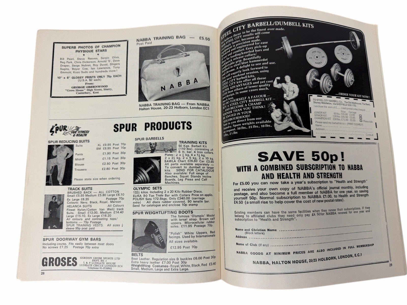 2 HEALTH AND STRENGTH 1976 Serge Nubret Vol105 #8 & 9 UK Bodybuilding Magazines