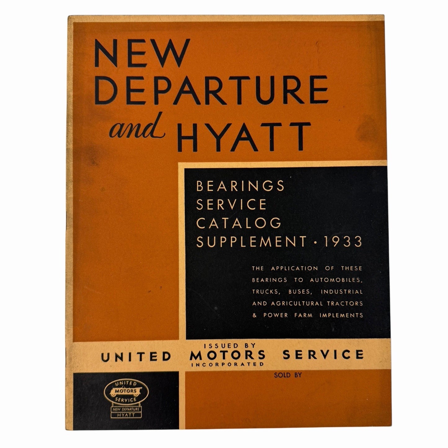 1933 New Departure & Hyatt Bearings Catalog Car & Truck GM United Motors Service