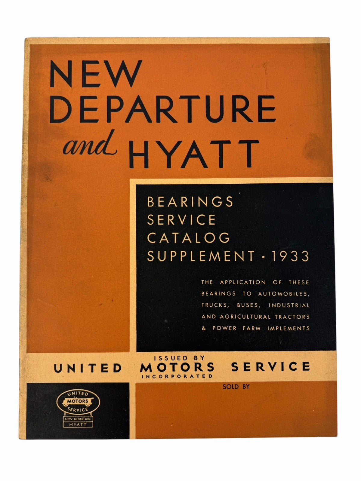 1933 New Departure & Hyatt Bearings Catalog Car & Truck GM United Motors Service