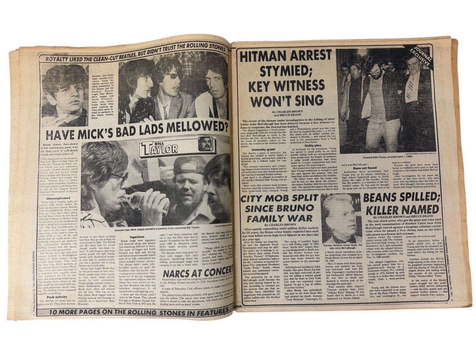 ROLLING STONES Sept 25, 1981 Philadelphia Journal NEWSPAPER Poster & 13pg Spread