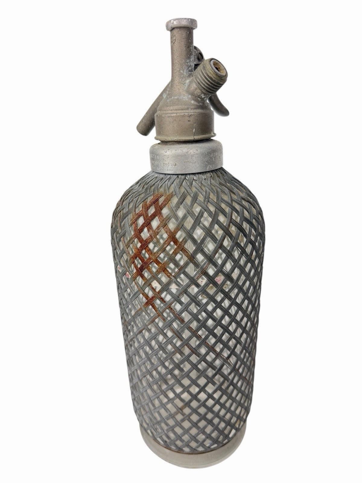 Antique c1910 AERATORS LTD. Sparklet B Wire Mesh Glass Siphon Seltzer Bottle
