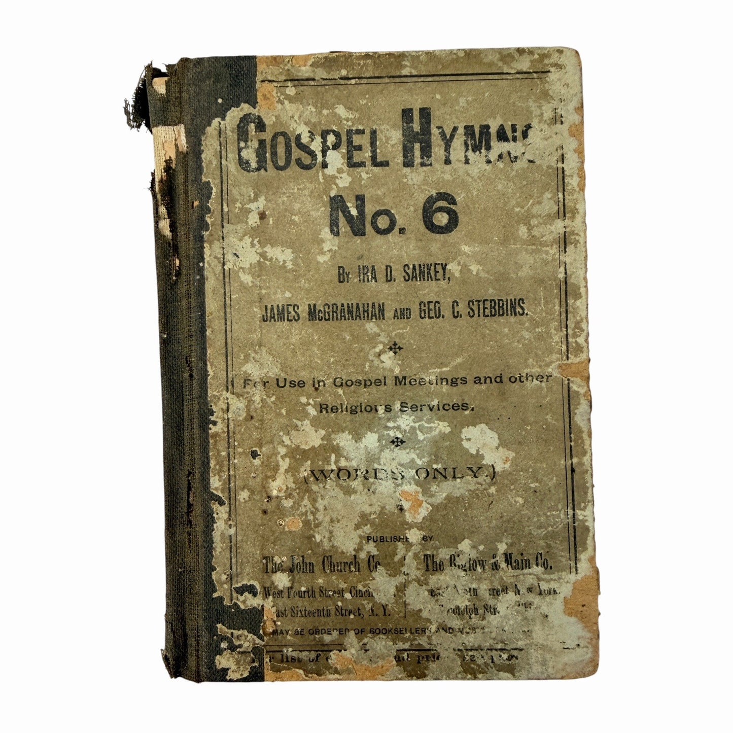 1891 Gospel Hymns No. 6 (Words Only) by Ira Sankey Biglow & Main / John Church