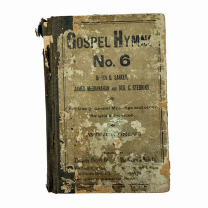 1891 Gospel Hymns No. 6 (Words Only) by Ira Sankey Biglow & Main / John Church