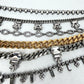 Vintage Y2K JUICY COUTURE Necklace Layered 6-Strand Chain & Crystal Gold Silver