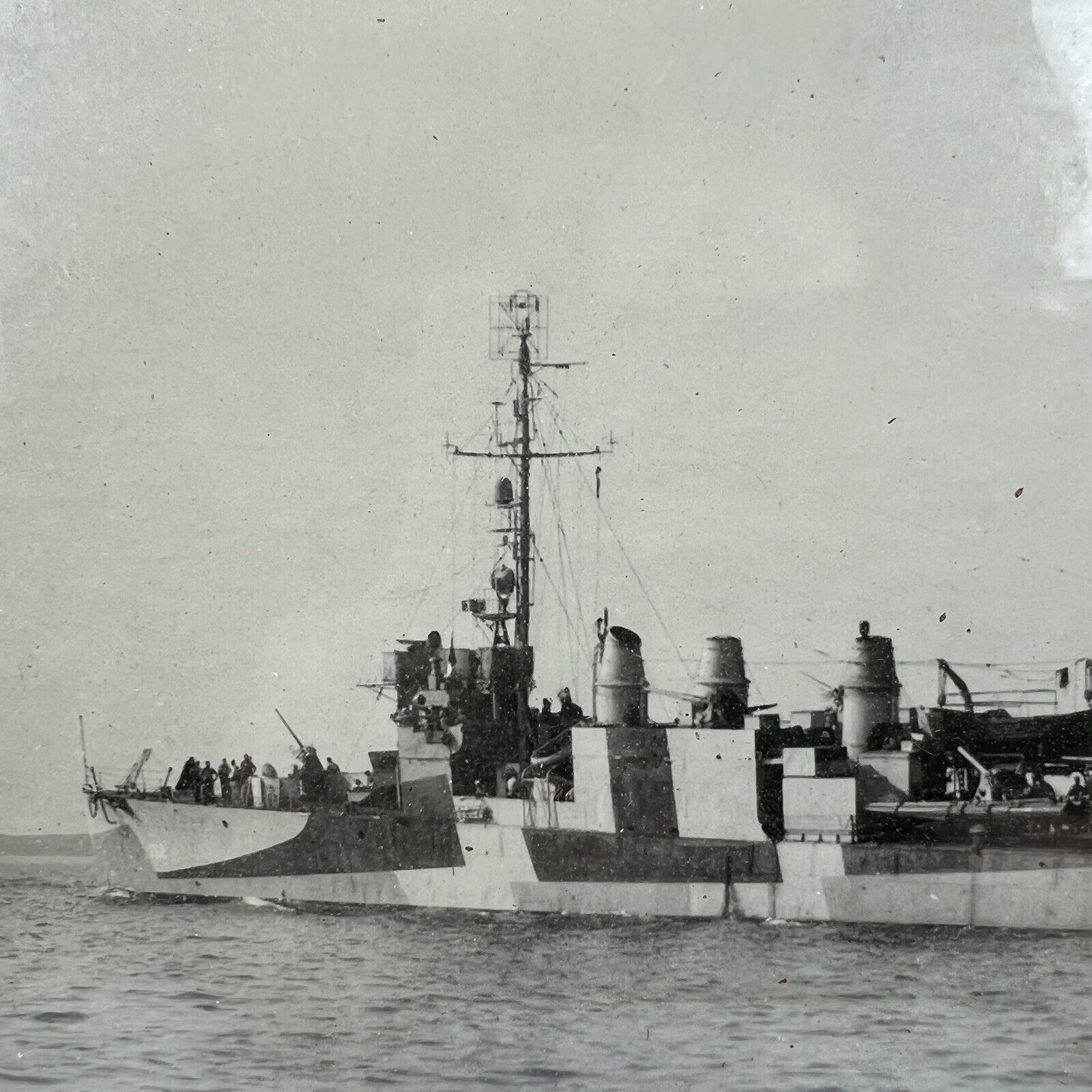 Vintage 1944 USS DU PONT Shellback Certificate & Framed Photo WWII Nav ...