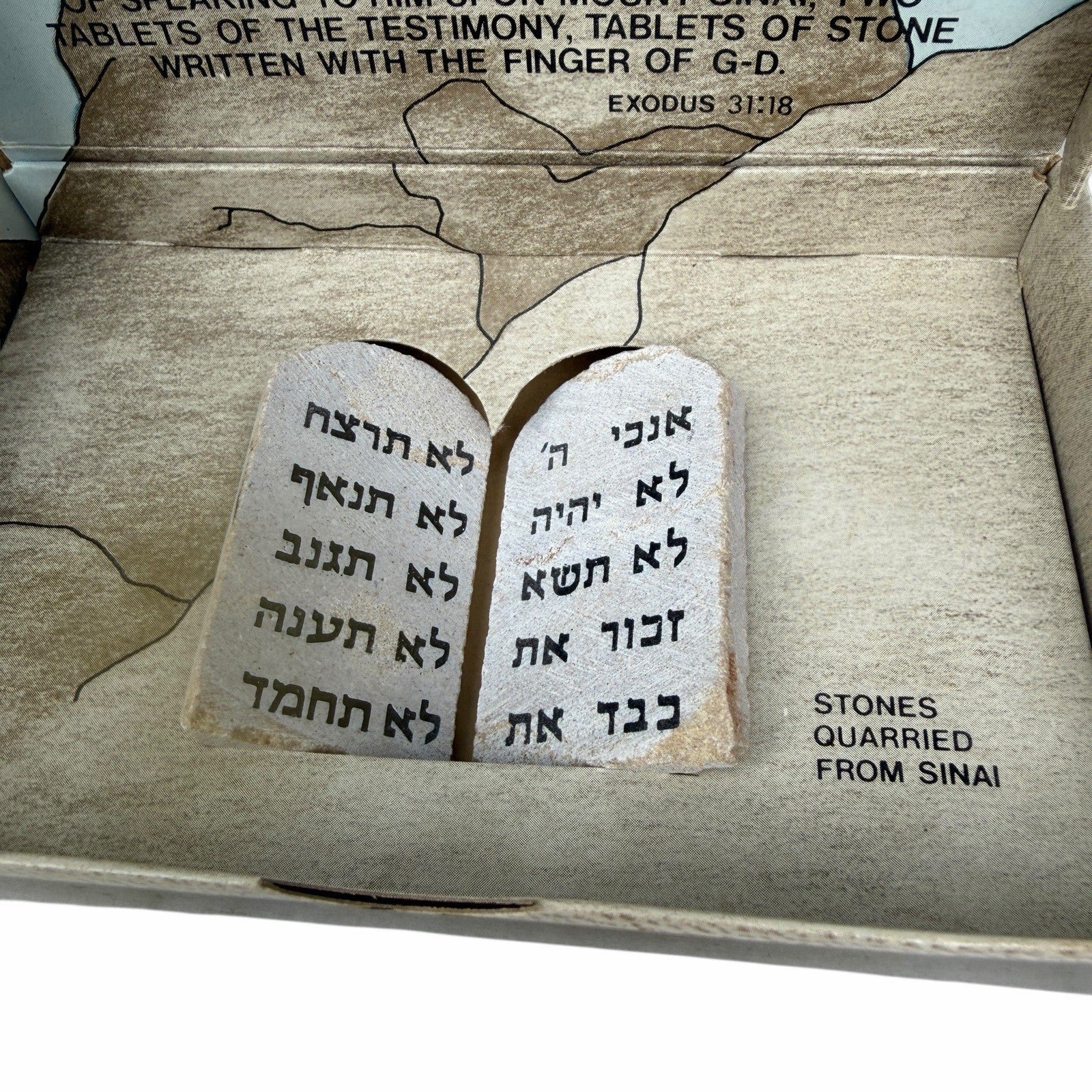 Vintage TABLETS OF MOSES Stones Quarried From Sinai JERUSALEM Israel Souvenir