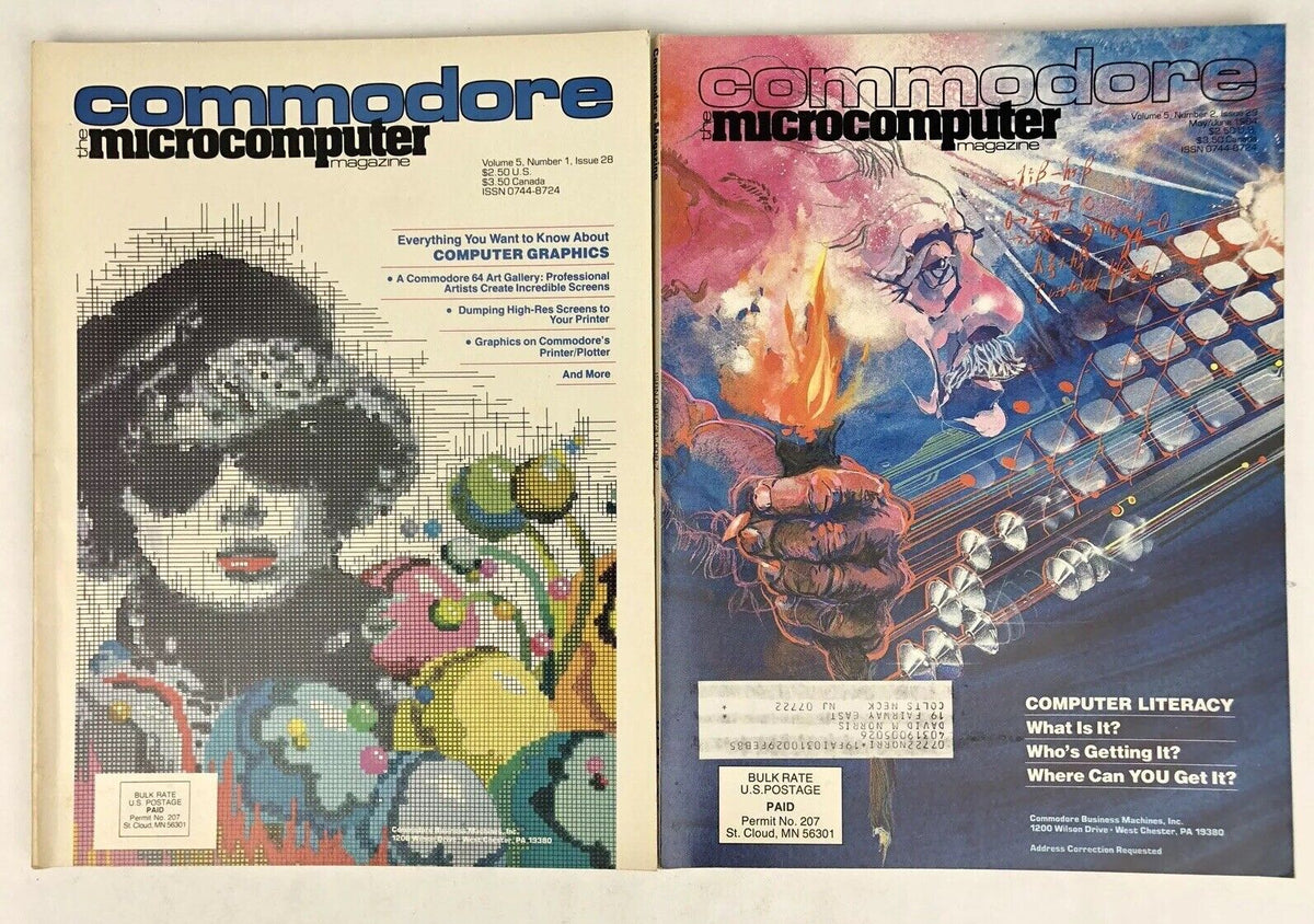 Microcomputers Magazine Lot Of 8 Vintage 1983 - 1985 COMMODORE MICROCOMPUTERS MAGAZINE Early C ...