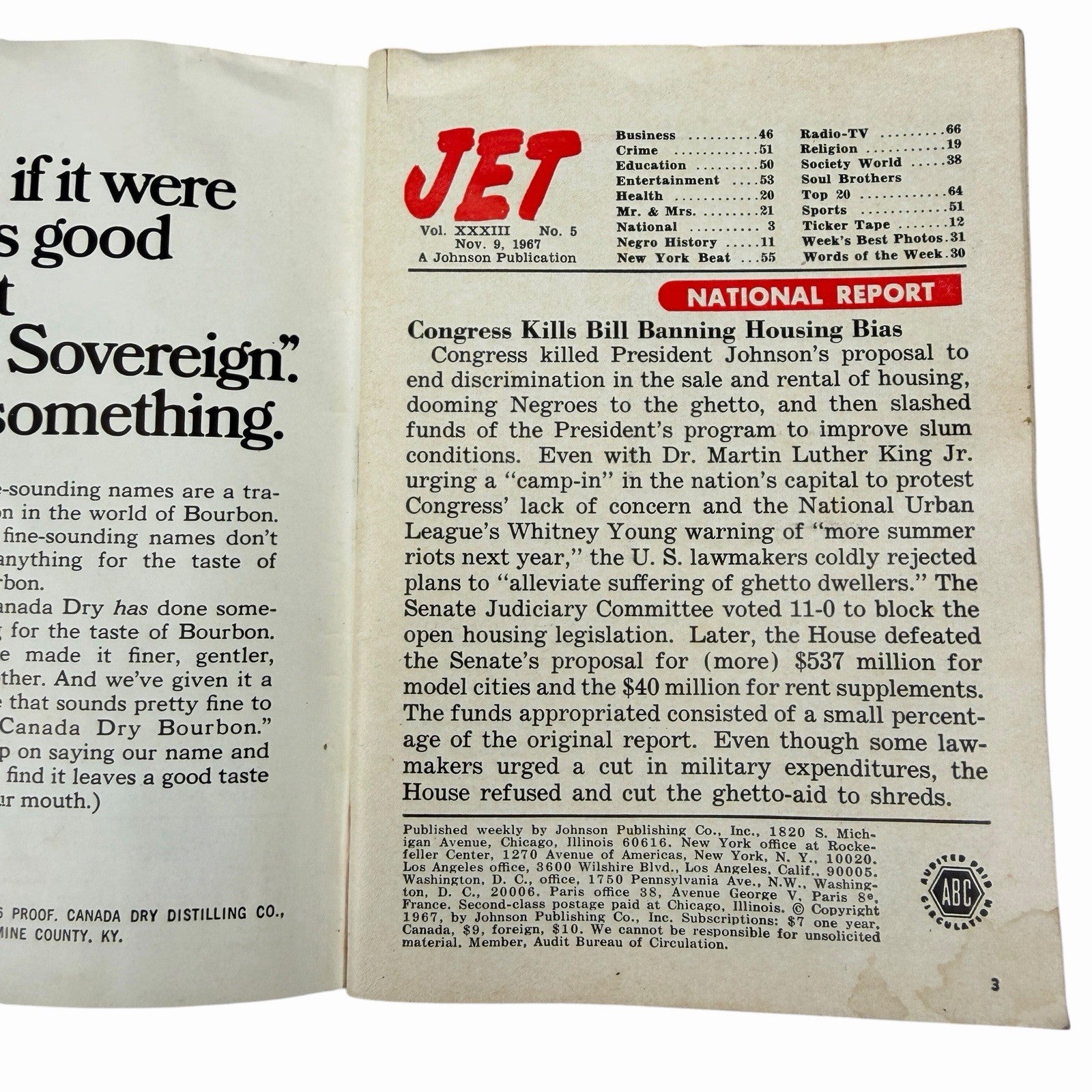 JET Magazine November 9 1967 Pearl Bailey Cab Calloway FLORENCE LARUE Centerfold