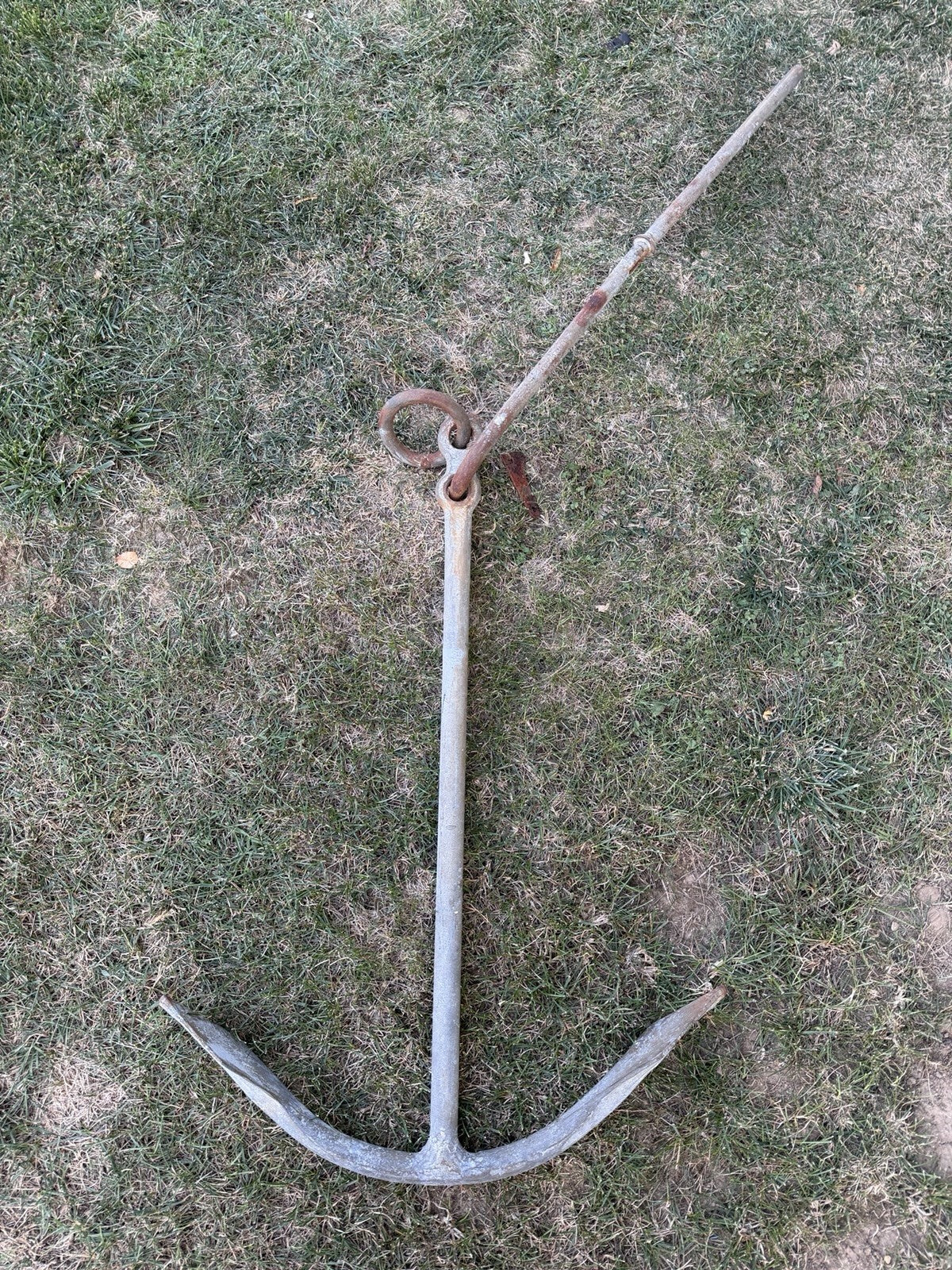 Antique 20lb Admiralty Yacht Anchor w/ Folding Stock & Key Fisherman Nautical