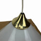 Vintage MCM Conran’s Habitat SCE France BRASS & GLASS CONE PENDANT LIGHT FIXTURE
