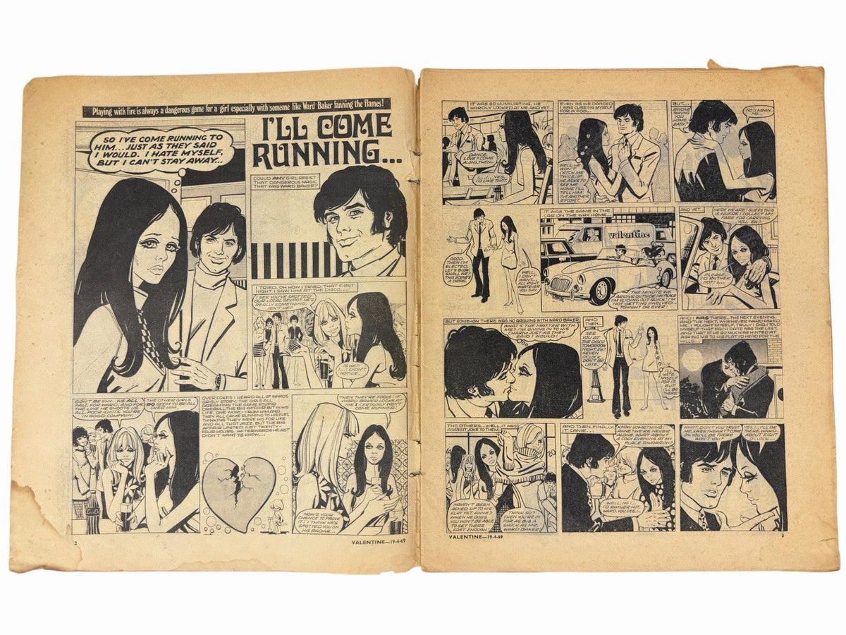 2 Vintage UK 1969 VALENTINE Magazine Issues TEEN GIRL Romance Comics