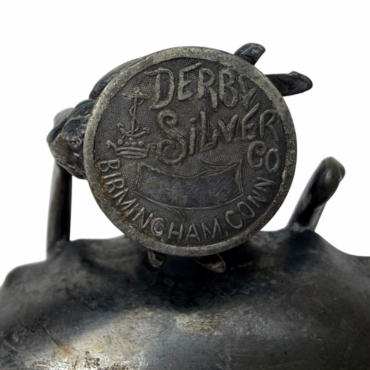 Antique DERBY SILVER CO Cigar Cutter Ashtray BIRD WISHBONE Smoking Match Holder