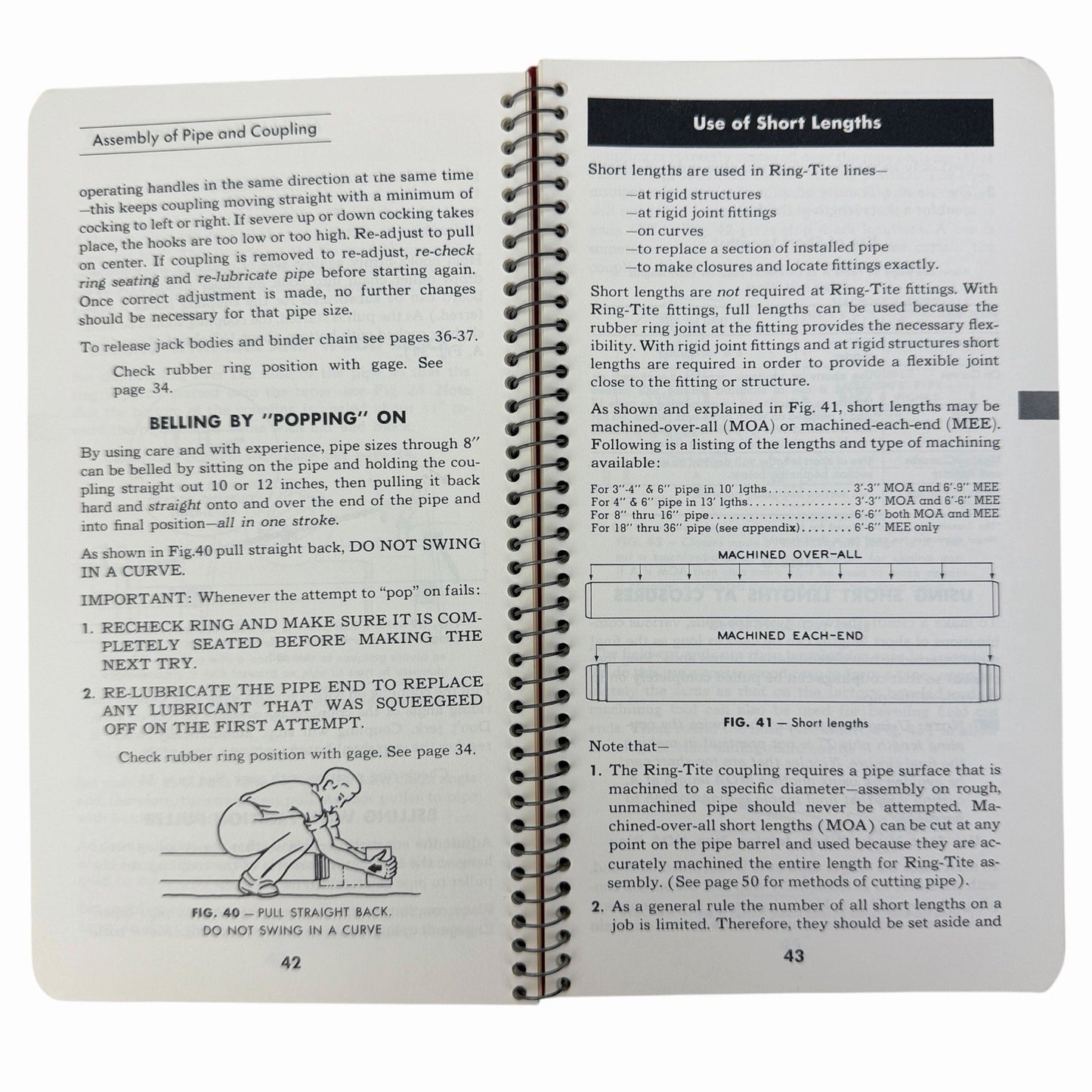 Vintage 1960 Johns-Manville TRANSITE RING-TITE PRESSURE PIPE Installation Guide
