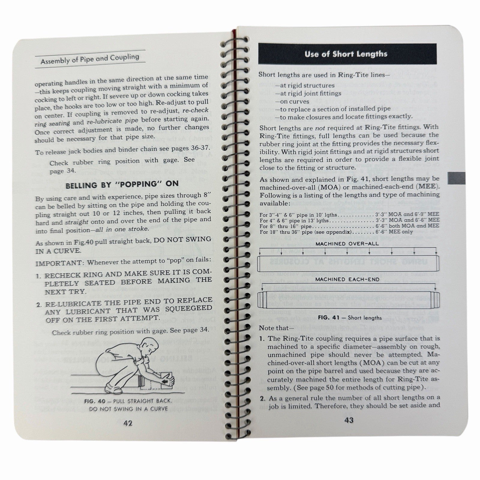 Vintage 1960 Johns-Manville TRANSITE RING-TITE PRESSURE PIPE Installation Guide