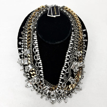 Vintage Y2K JUICY COUTURE Necklace Layered 6-Strand Chain & Crystal Gold Silver