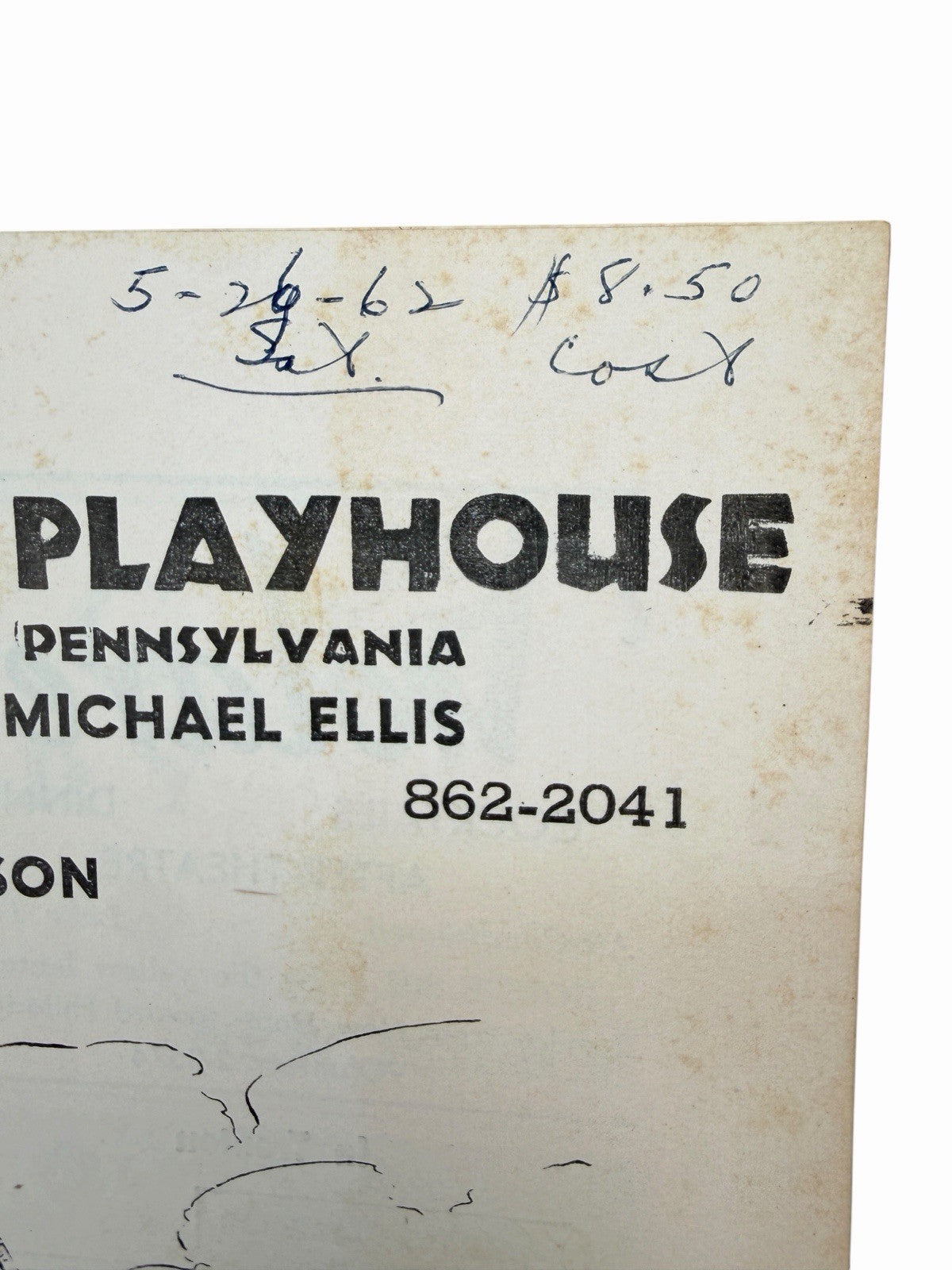Vintage 1962 Bucks County Playhouse NEW HOPE PA Playbill & Season Handbill Flyer