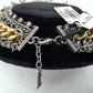 Vintage Y2K JUICY COUTURE Necklace Layered 6-Strand Chain & Crystal Gold Silver