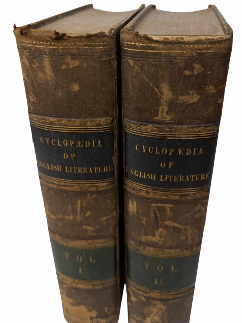 1847 CYCLOPAEDIA OF ENGLISH LITERATURE Volumes 1 & 2 by R. CHAMBERS Antique Book