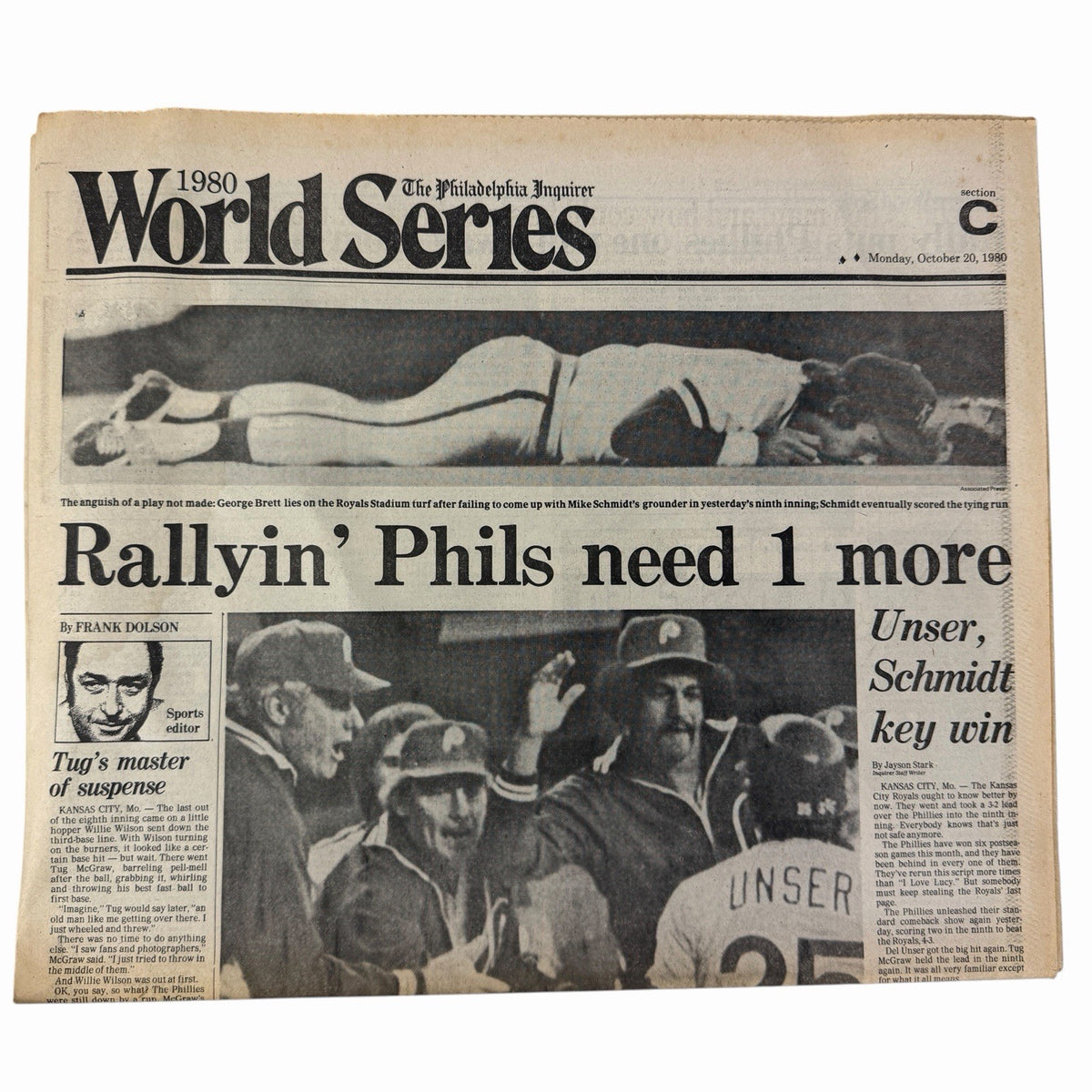 PHILLIES 1980 WORLD SERIES CHAMPIONS Philadelphia Inquirer Newspaper Collection