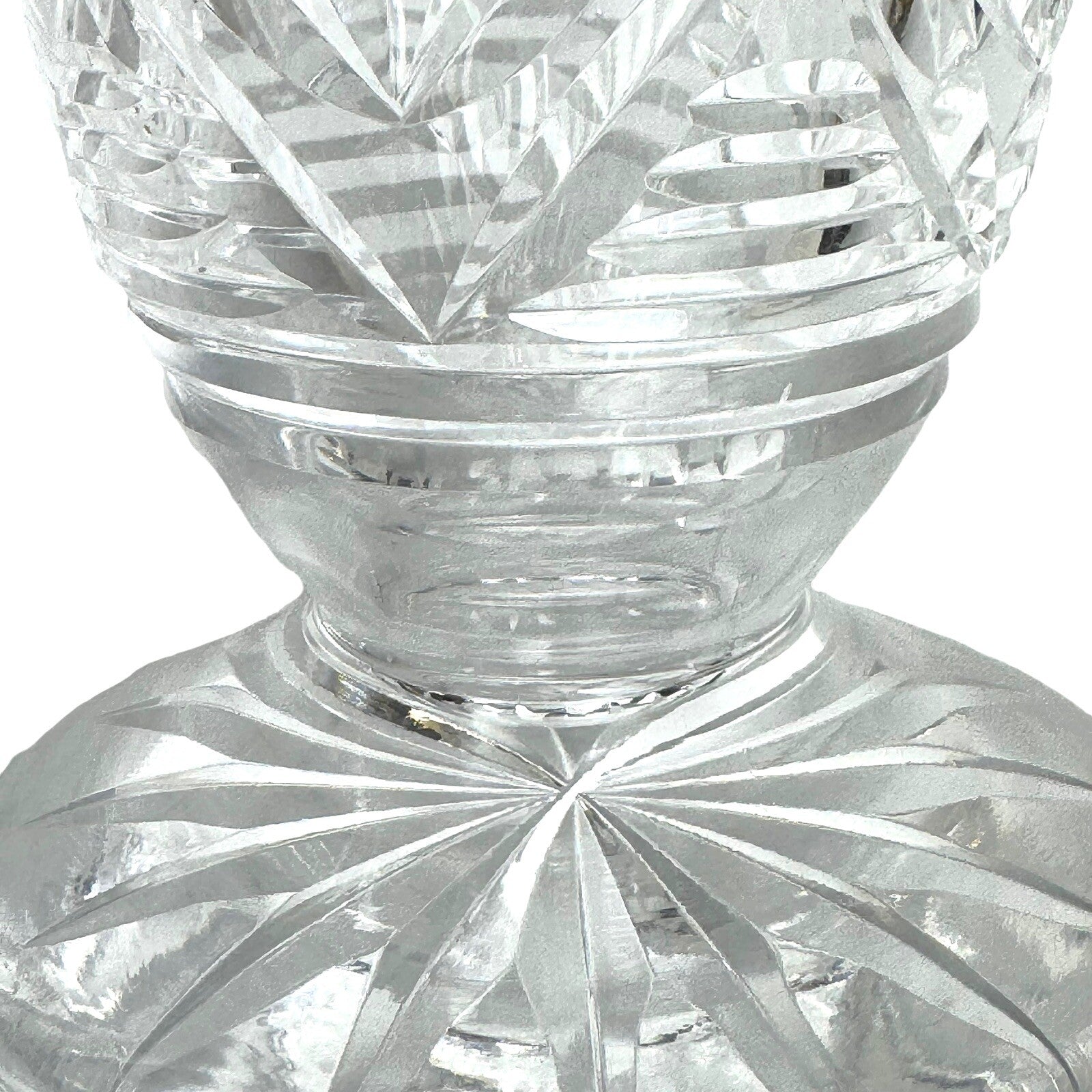 Vintage WATERFORD 10” Cut Crystal Fan Footed Flower Vase SIGNED Gothic Mark