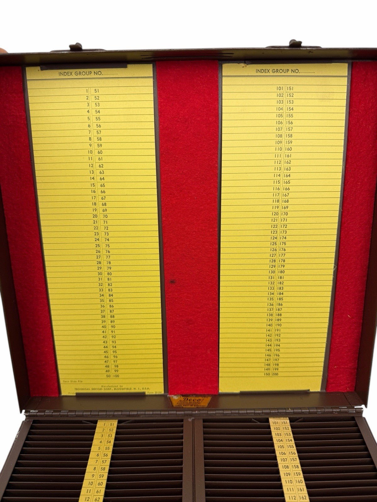 Vintage DECO PHOTO DEVICES Metal Film 35mm Slide 2x2 File Storage Case UNUSED