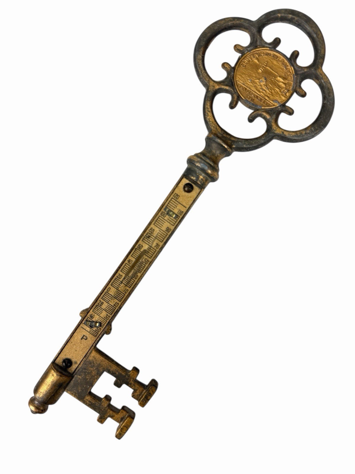 Vintage 1925 SAN FRANCISCO CA Key To The City THERMOMETER Cast Souvenir ANTIQUE