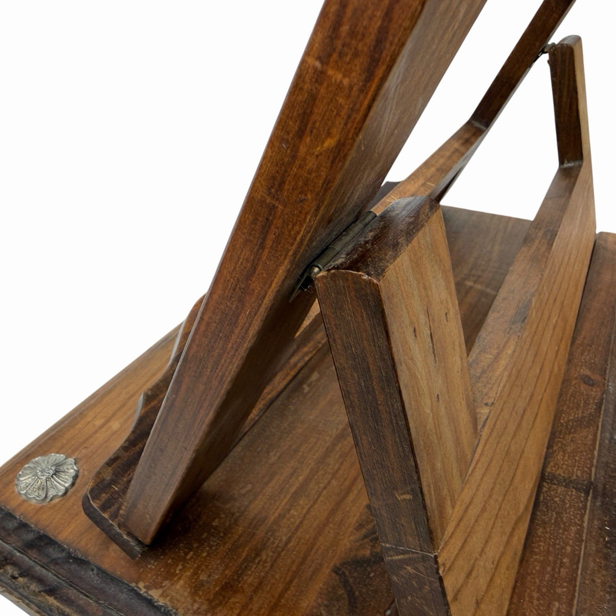 Vintage Spanish Carved Wood Tabletop Missal Book Music Stand Lectern Molded Base