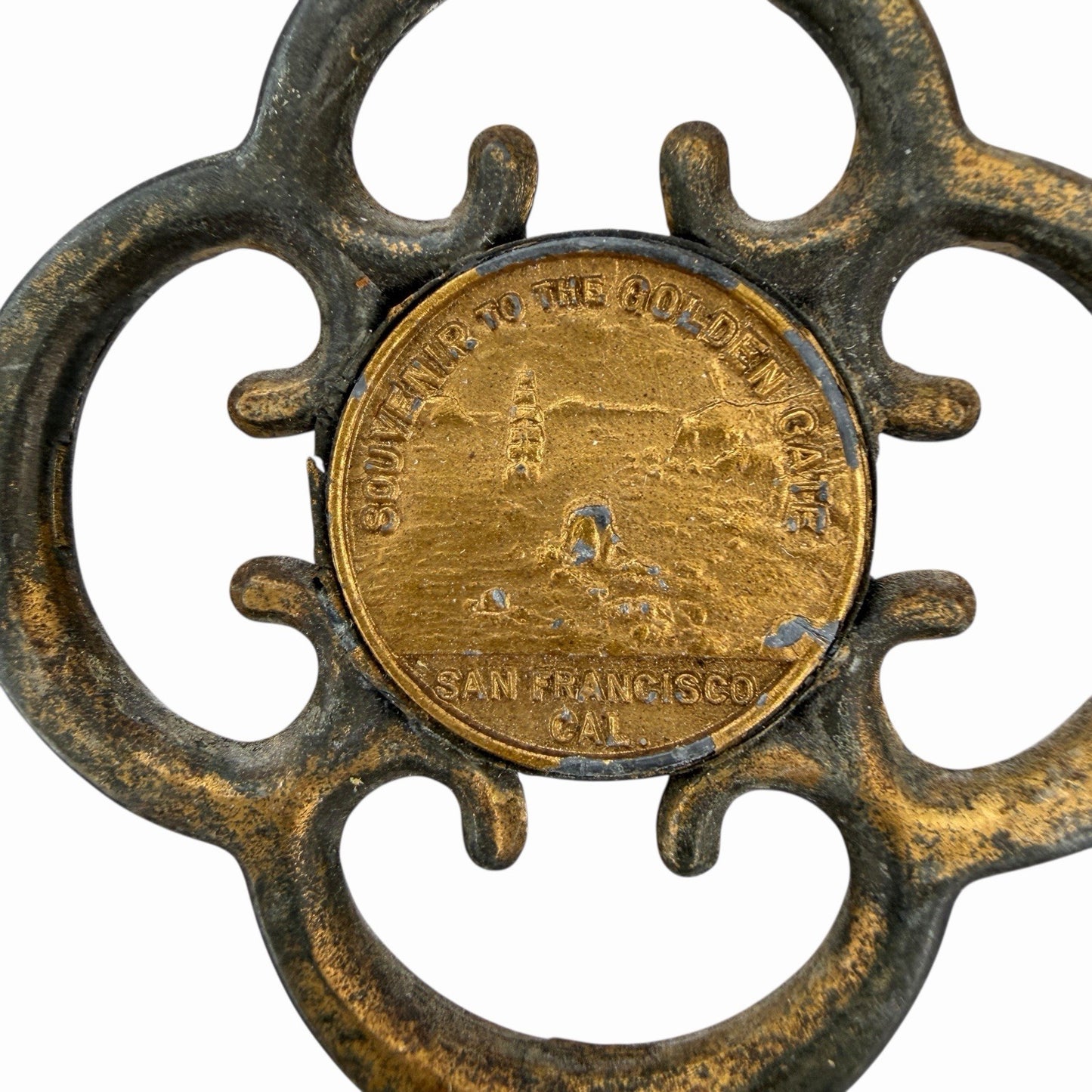 Vintage 1925 SAN FRANCISCO CA Key To The City THERMOMETER Cast Souvenir ANTIQUE
