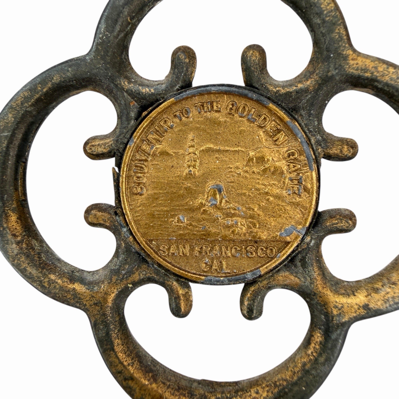 Vintage 1925 SAN FRANCISCO CA Key To The City THERMOMETER Cast Souvenir ANTIQUE